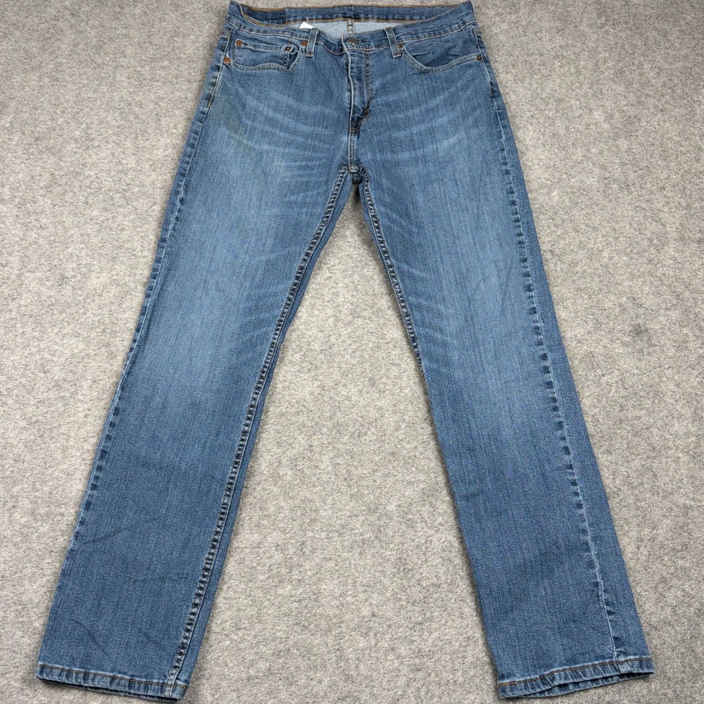 Levis 559 Jeans Mens 34x32 Blue Denim Classic Casual Straight Leg Dark Wash - Picture 2 of 15